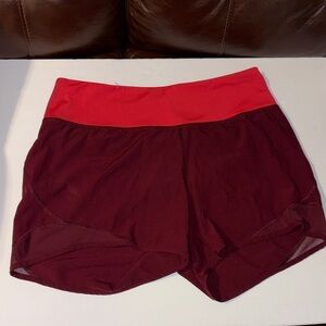 Old Navy Women's Athletic Shorts - Red and Burgundy Size Medium